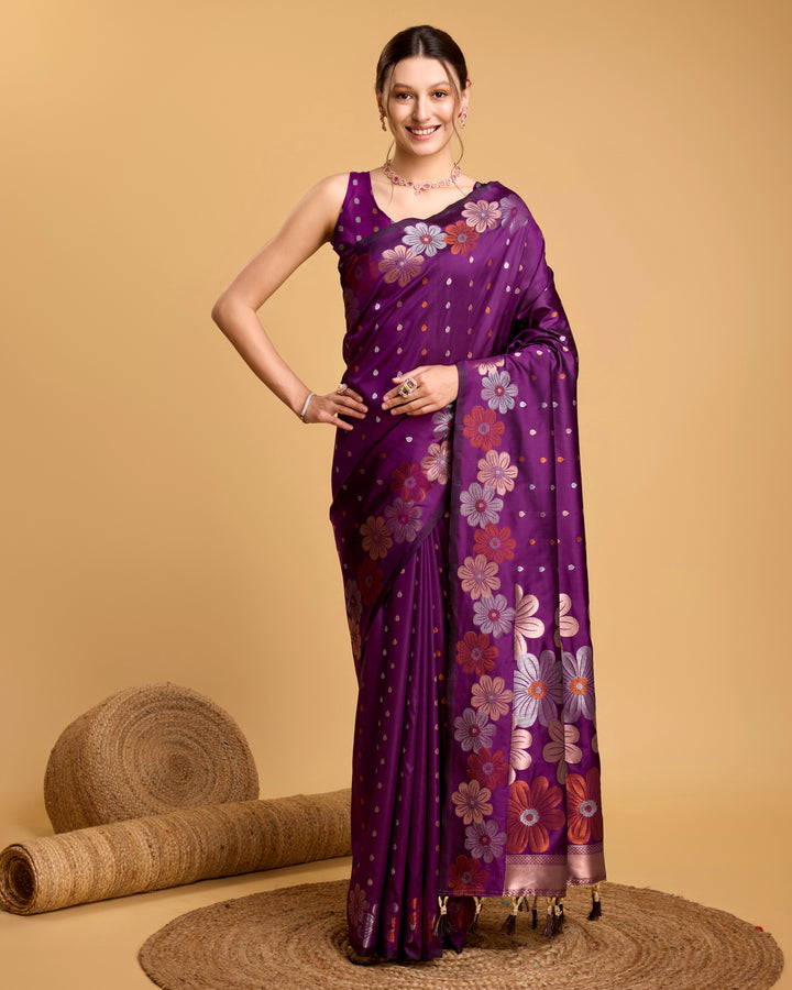 Designer Silk Saree with Jacquard Weaving | Perfect for Weddings & Festive Events