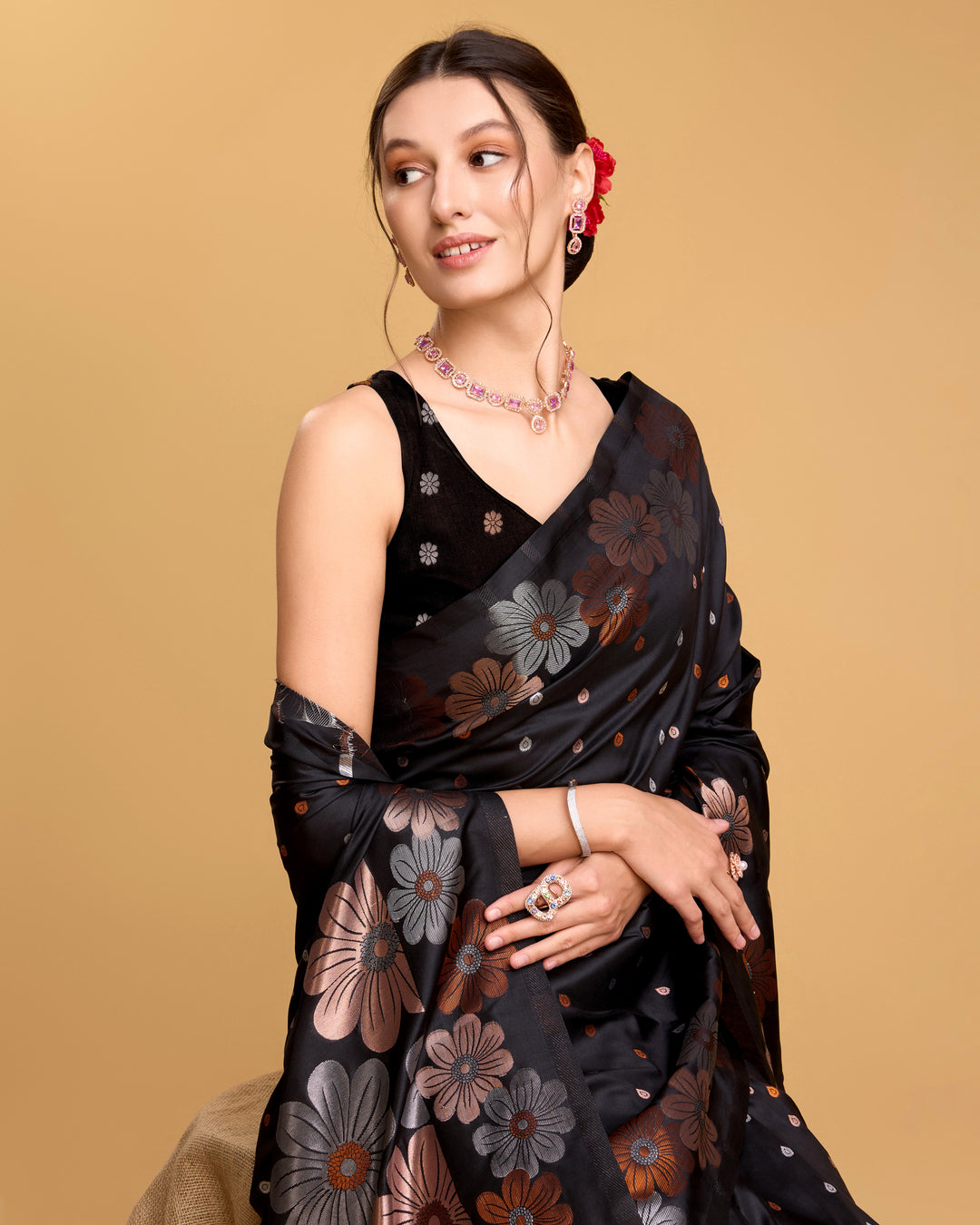 Designer Silk Saree with Jacquard Weaving | Perfect for Weddings & Festive Events