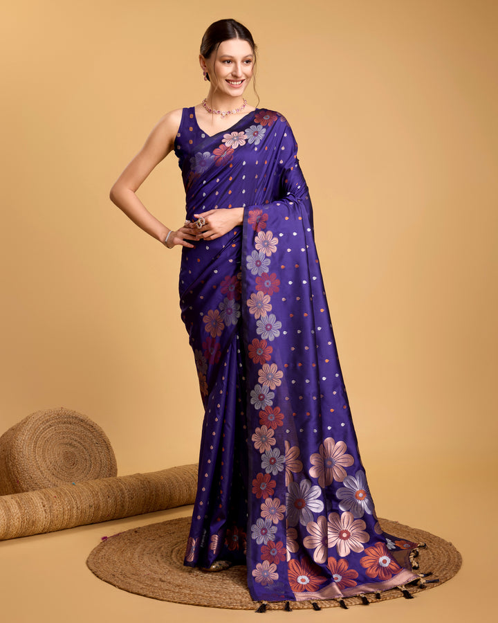 Designer Silk Saree with Jacquard Weaving | Perfect for Weddings & Festive Events