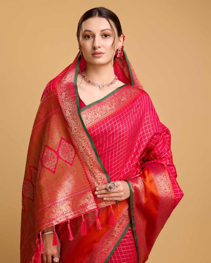 Designer Silk Saree with Jacquard Weaving | Perfect for Weddings and Festive Occasions