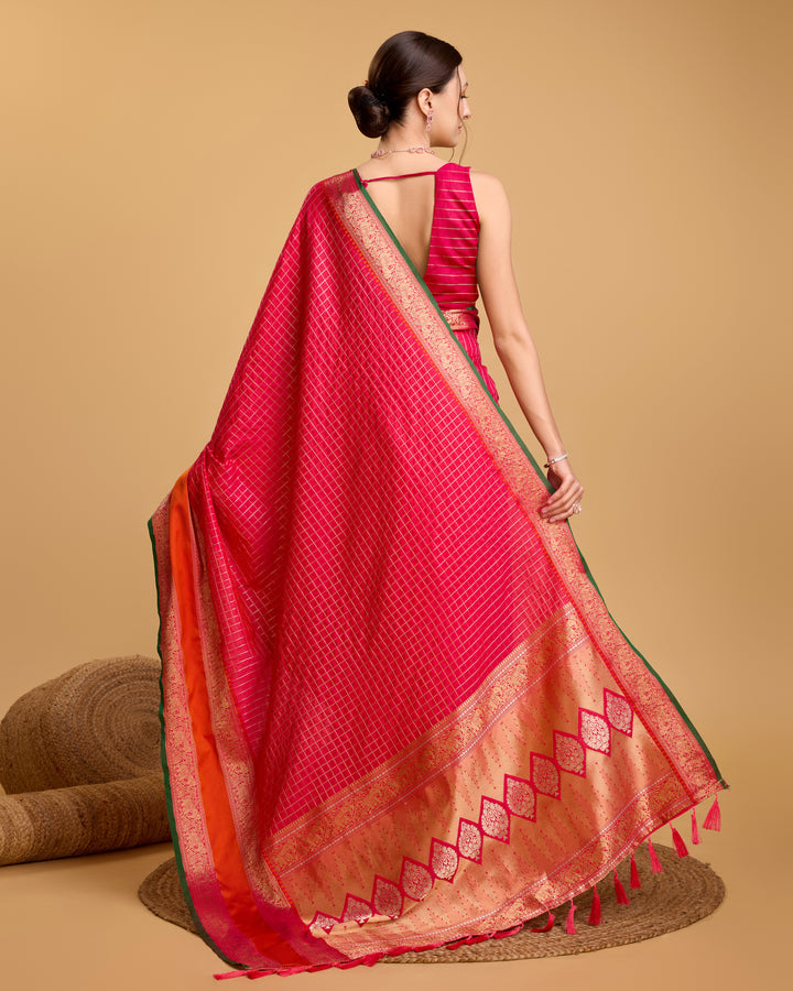 Designer Silk Saree with Jacquard Weaving | Perfect for Weddings and Festive Occasions