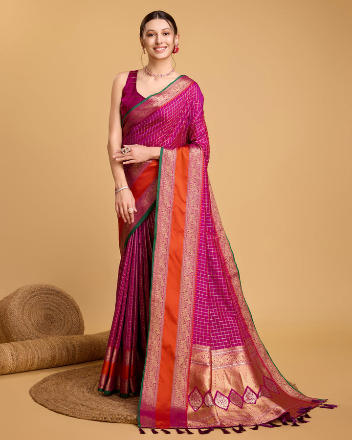 Designer Silk Saree with Jacquard Weaving | Perfect for Weddings and Festive Occasions