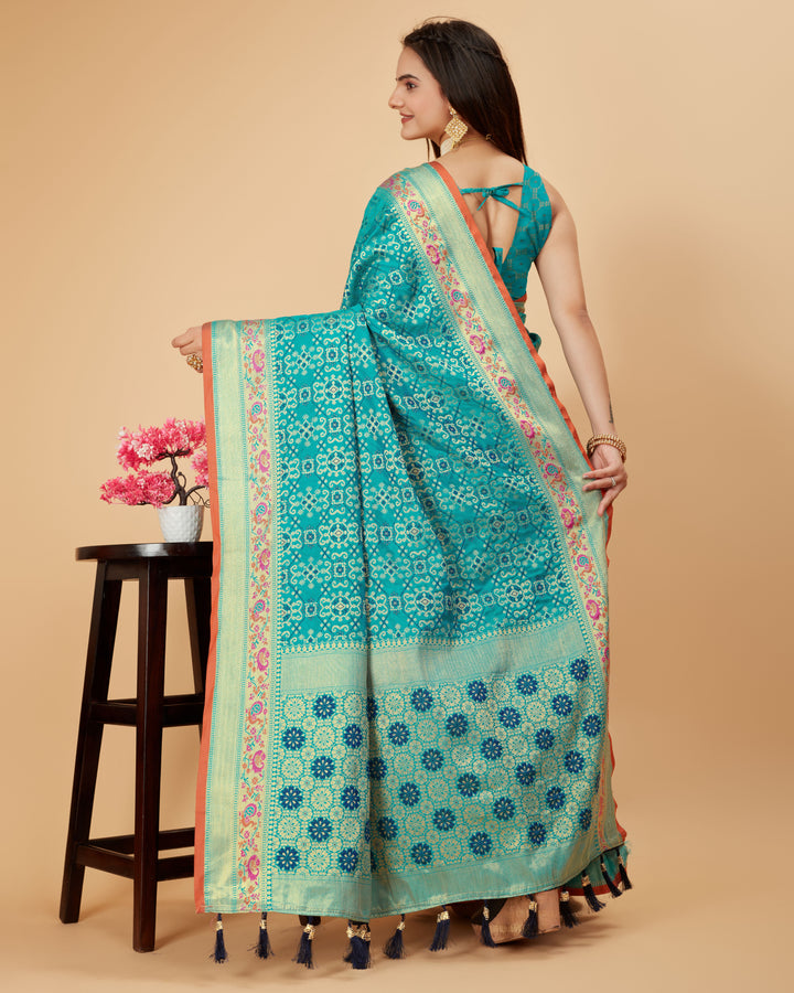 Elegant Patola Silk Saree | Designer Meenakari Weaving for Wedding Wear