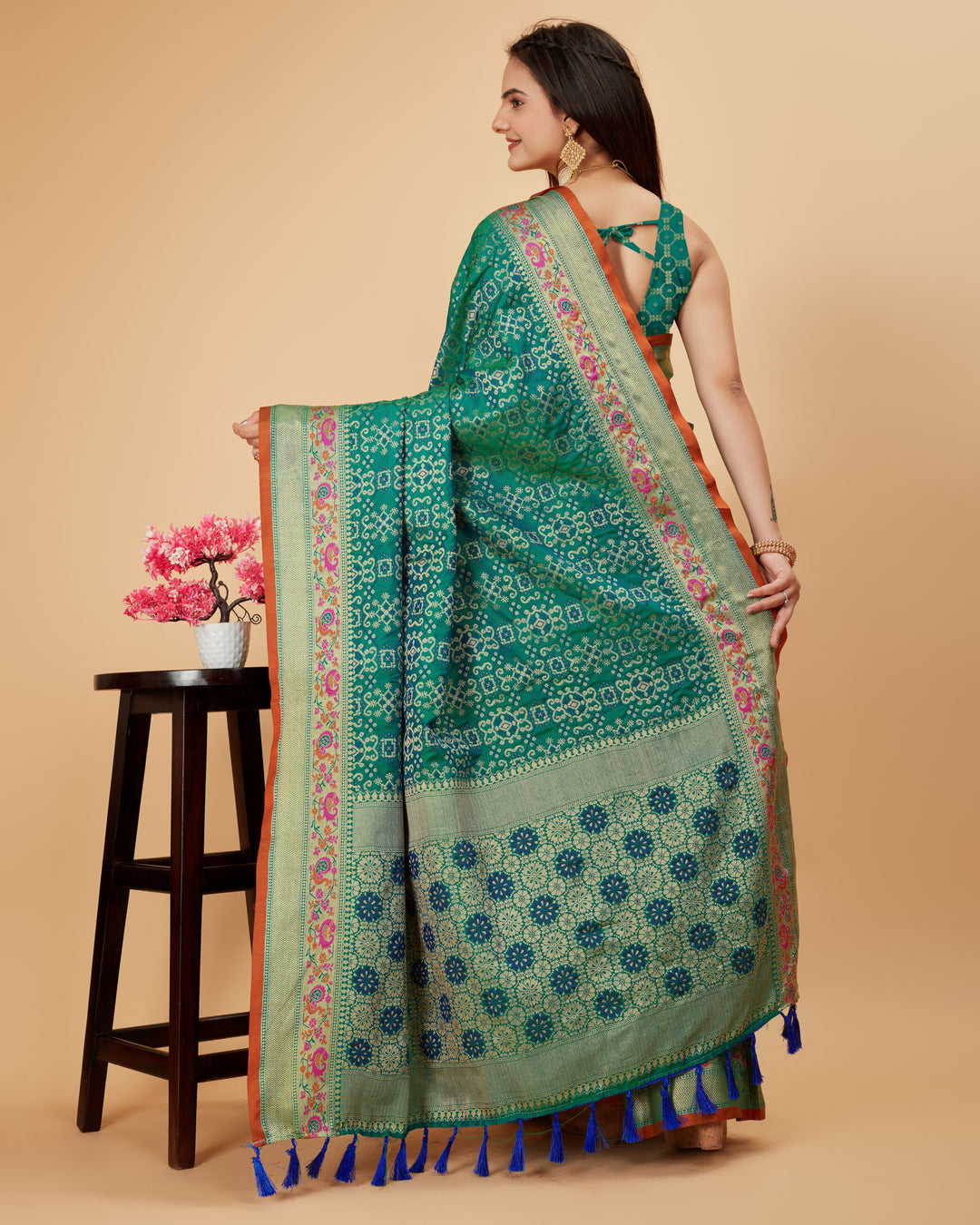 Elegant Patola Silk Saree | Designer Meenakari Weaving for Wedding Wear