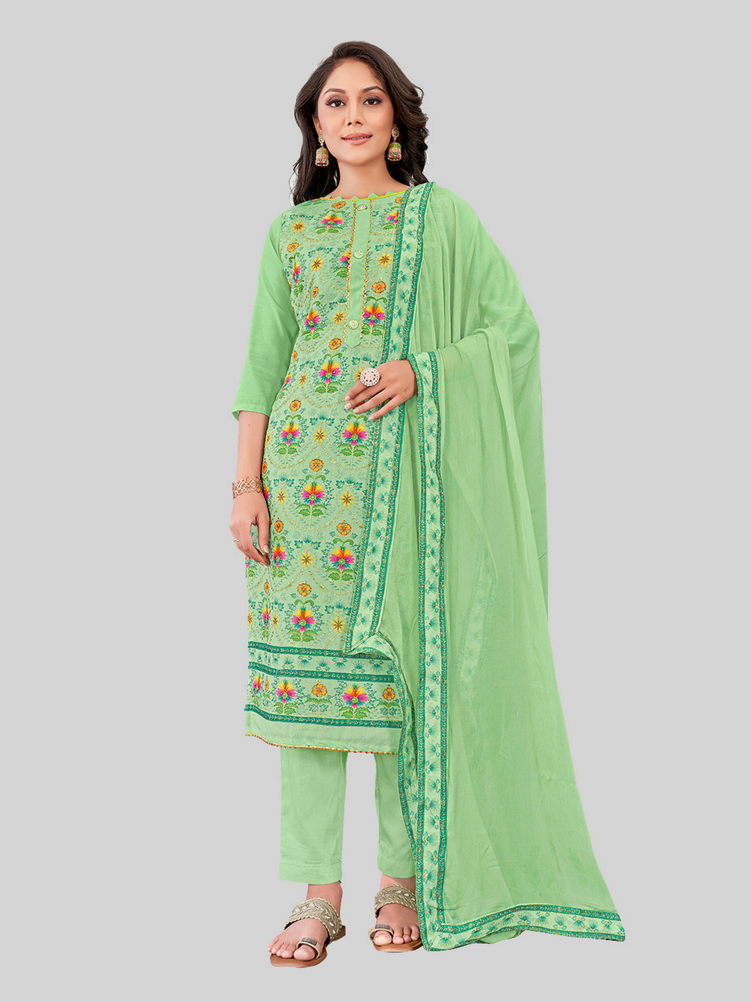 Stylish Kurti Set for Women | Chanderi Silk & Embroidery Festive Look