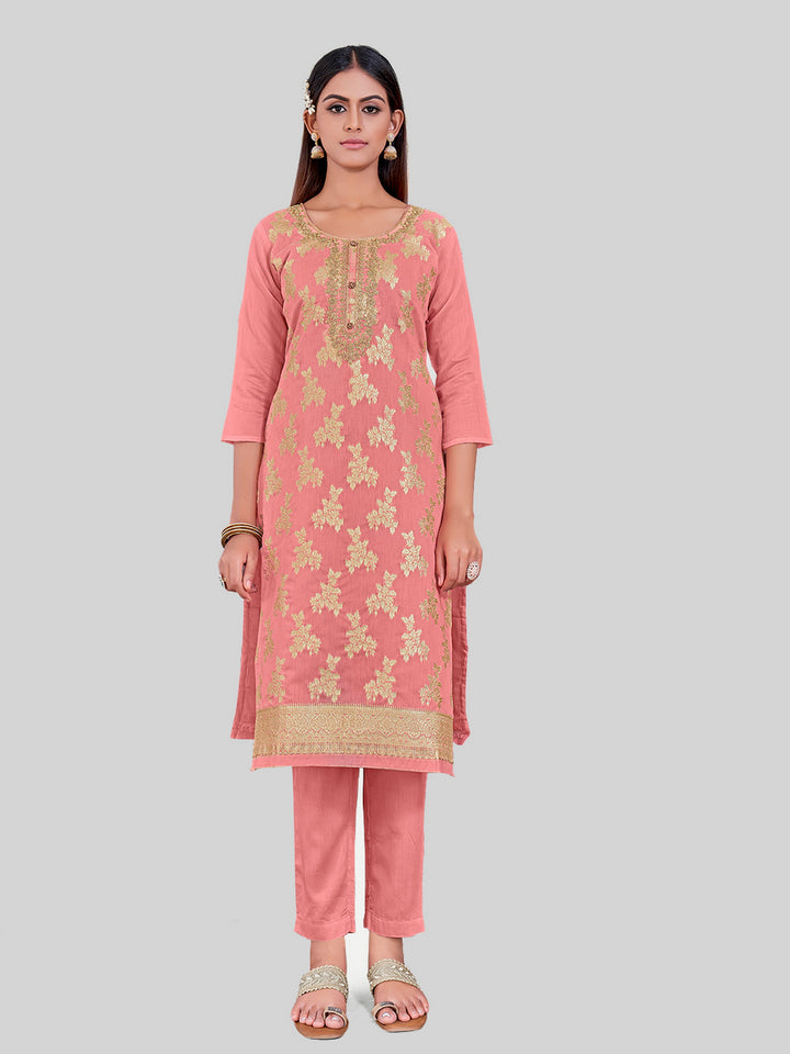 Elegant Kurti Set for Women | Three-Quarter Sleeves & Round Neck | Party Wear