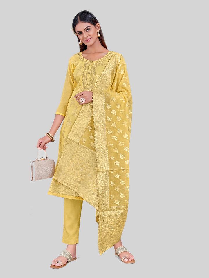 Elegant Kurti Set for Women | Three-Quarter Sleeves & Round Neck | Party Wear