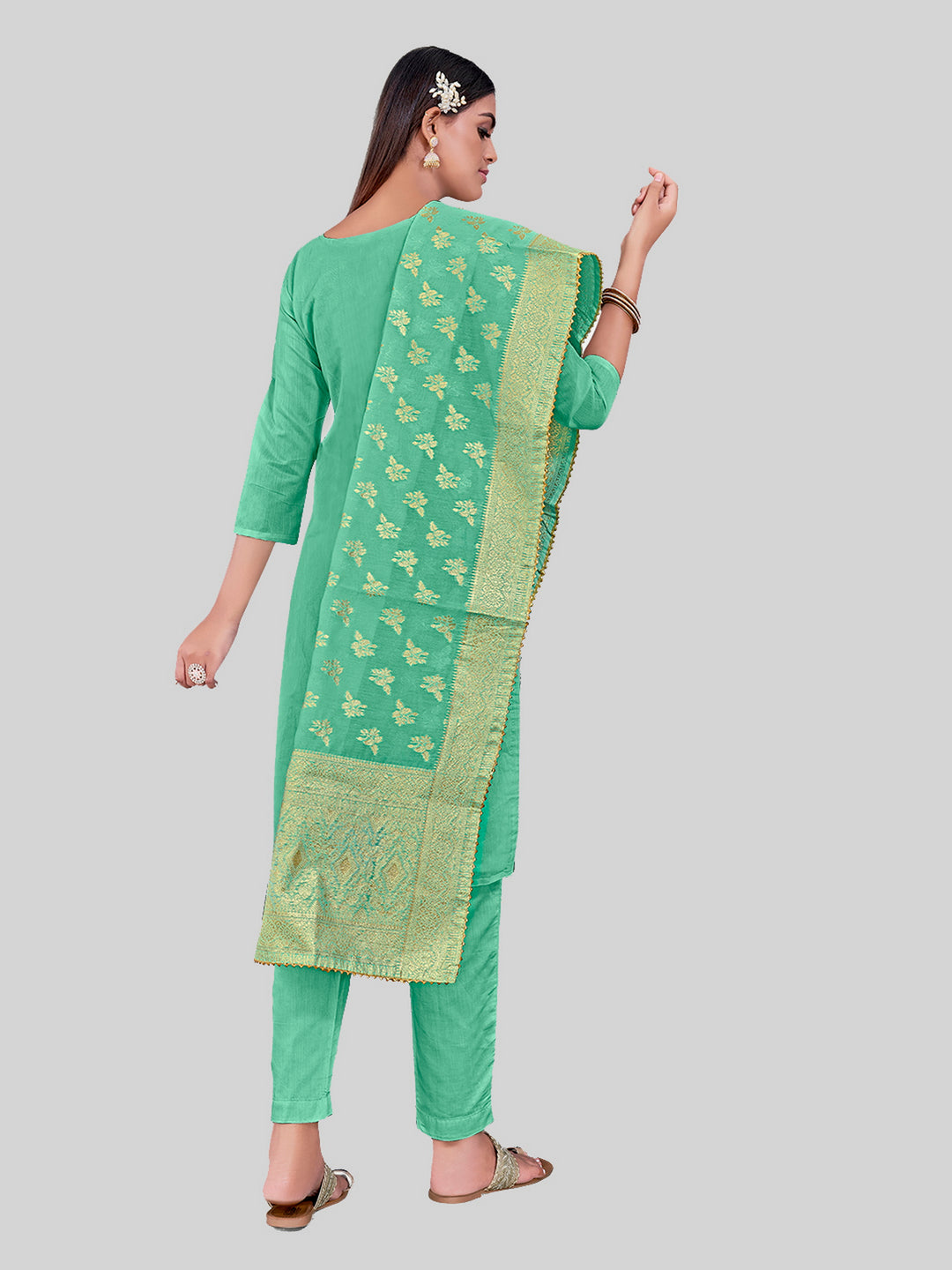 Elegant Kurti Set for Women | Three-Quarter Sleeves & Round Neck | Party Wear