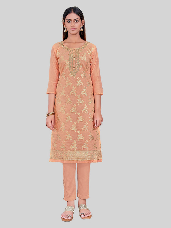 Elegant Kurti Set for Women | Three-Quarter Sleeves & Round Neck | Party Wear