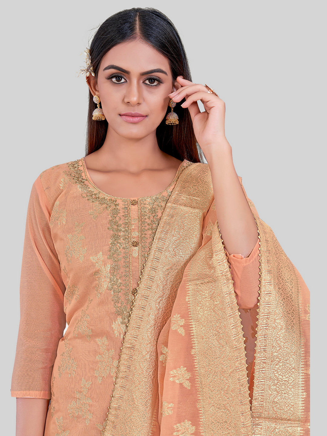 Elegant Kurti Set for Women | Three-Quarter Sleeves & Round Neck | Party Wear