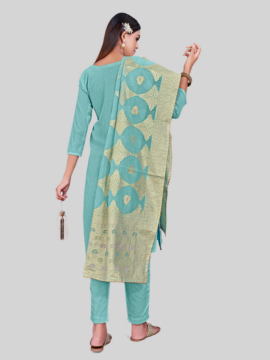 Elegant Kurti Set for Women | Three-Quarter Sleeves & Round Neck | Party Wear