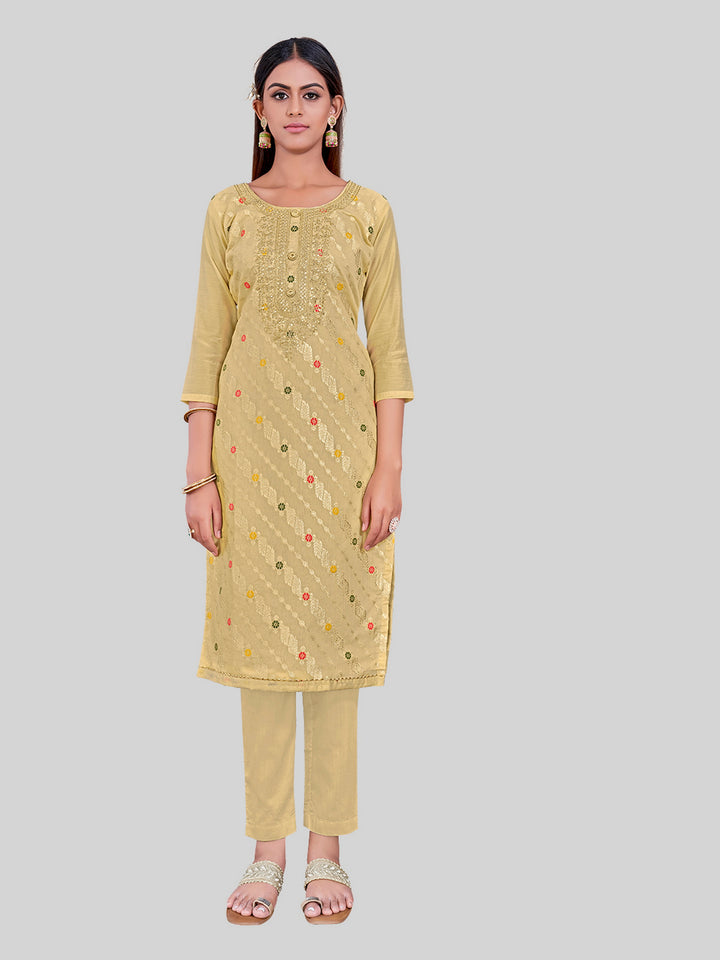 Elegant Kurti Set for Women | Three-Quarter Sleeves & Round Neck | Party Wear