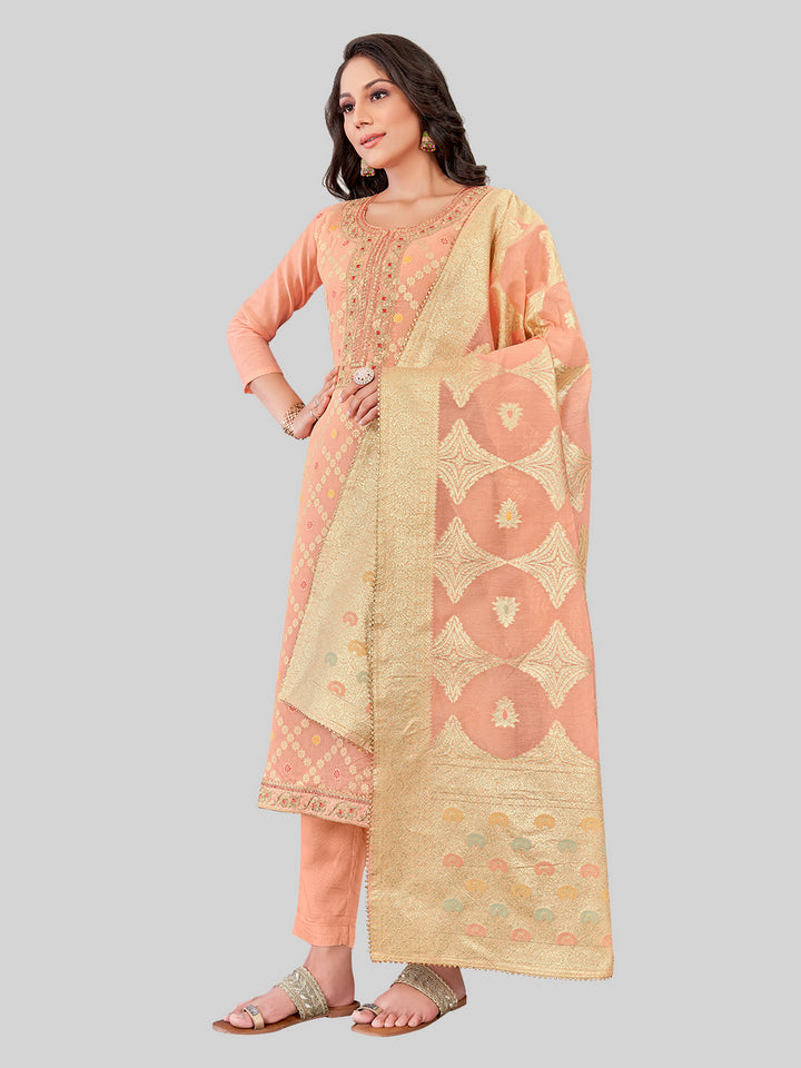 Stylish Kurti Set for Women | Santoon Bottoms & Lurex Dupatta | Festive Look