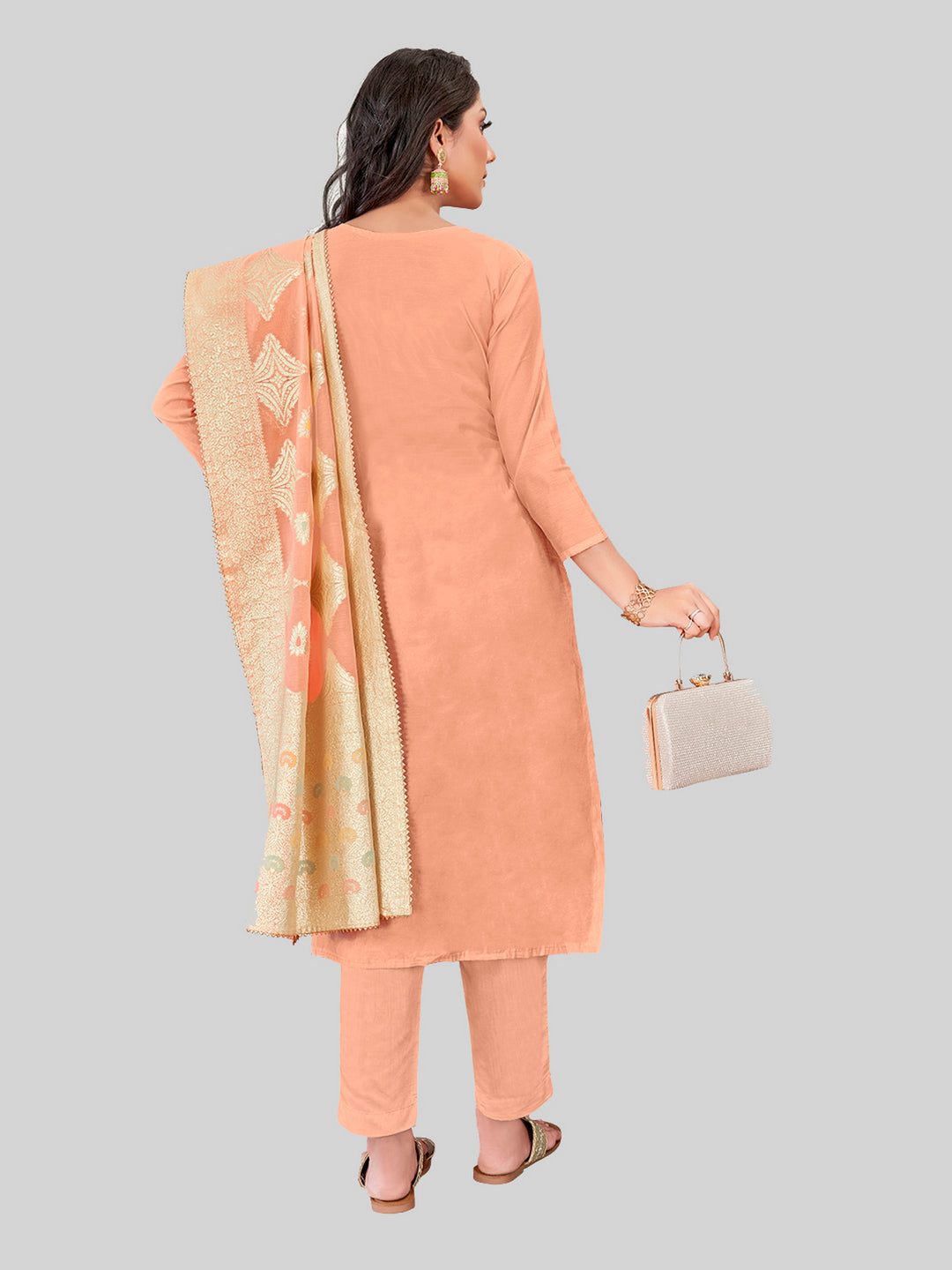 Stylish Kurti Set for Women | Santoon Bottoms & Lurex Dupatta | Festive Look