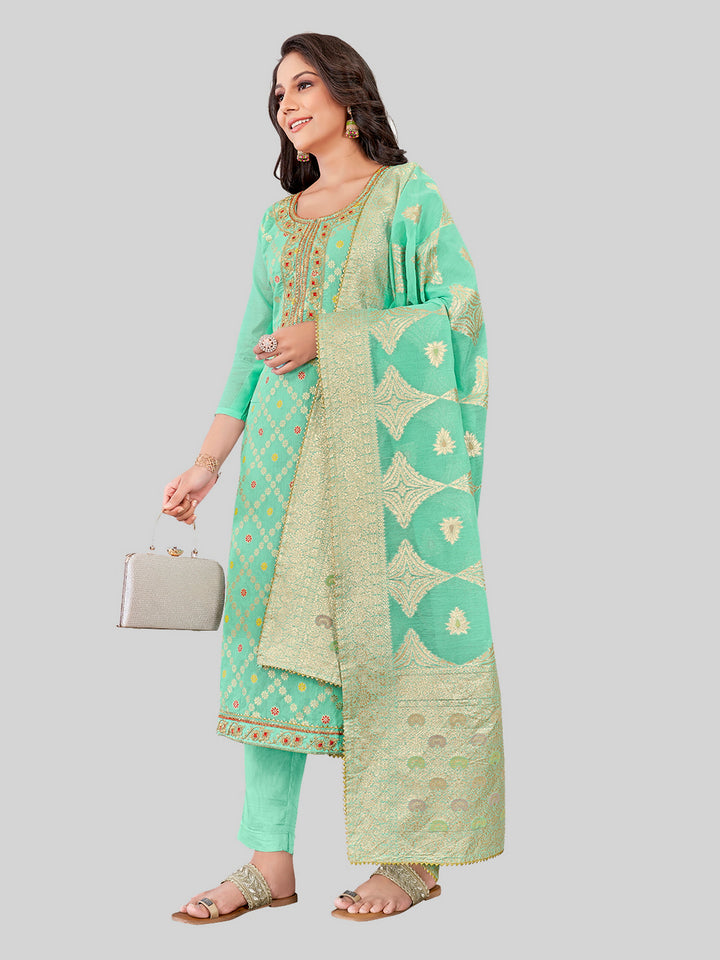 Stylish Kurti Set for Women | Santoon Bottoms & Lurex Dupatta | Festive Look