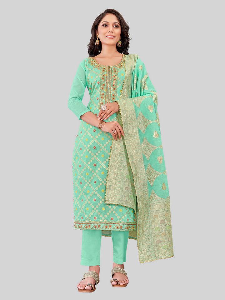 Stylish Kurti Set for Women | Santoon Bottoms & Lurex Dupatta | Festive Look