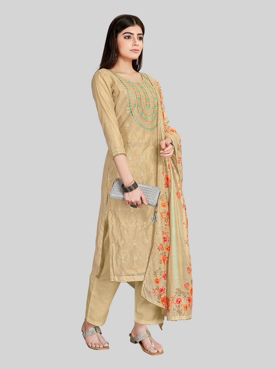 Stylish Kurti Set | Lurex Dupatta & Chanderi Silk Fabric | Wedding Party Wear