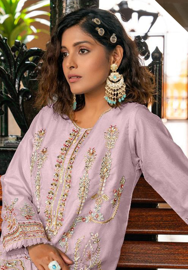 Indian Style Kurti Set | Embroidery Work & Full Sleeves Office And Party Wear