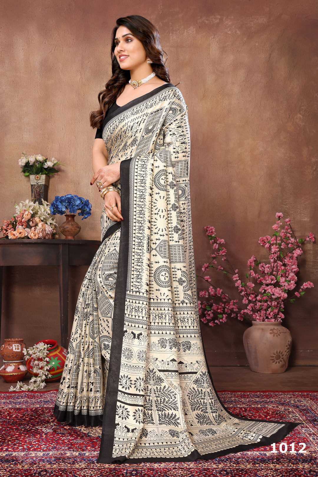 Designer-Printed Khadi Saree for Weddings | Traditional Festive Attire