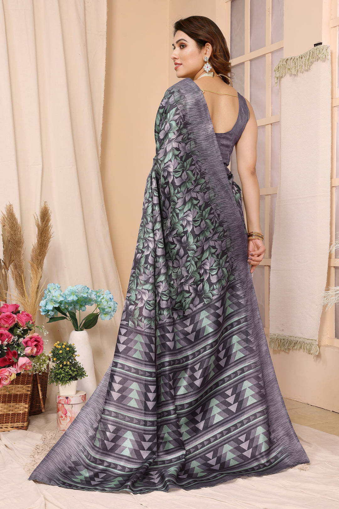 Designer-Printed Khadi Saree | Elegant Wedding & Festive Wear