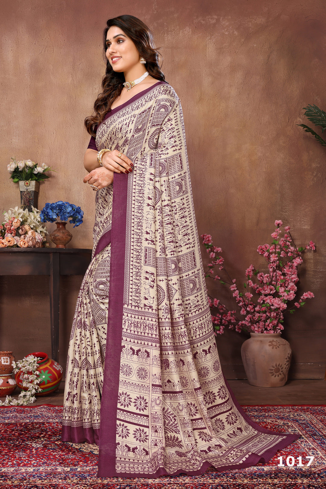 Designer-Printed Khadi Saree for Weddings | Traditional Festive Attire