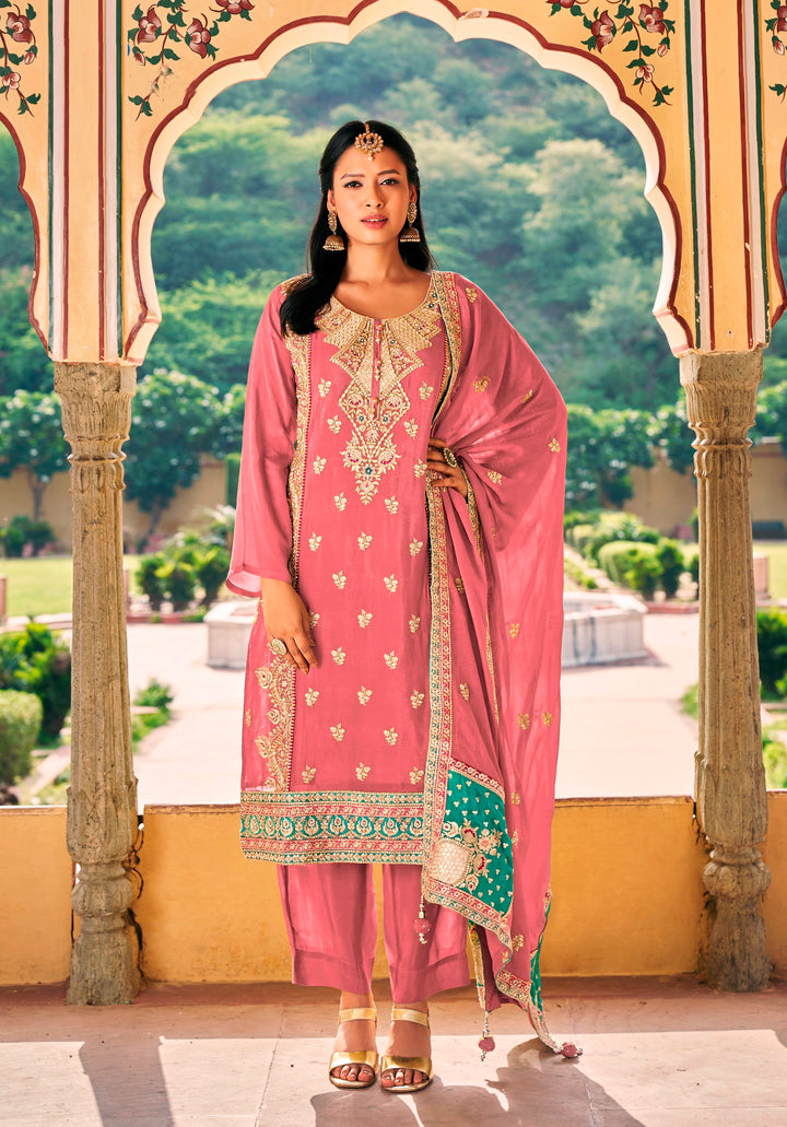 Designer Salwar Suits | Heavy Embroidery Work on Chinon Fabric