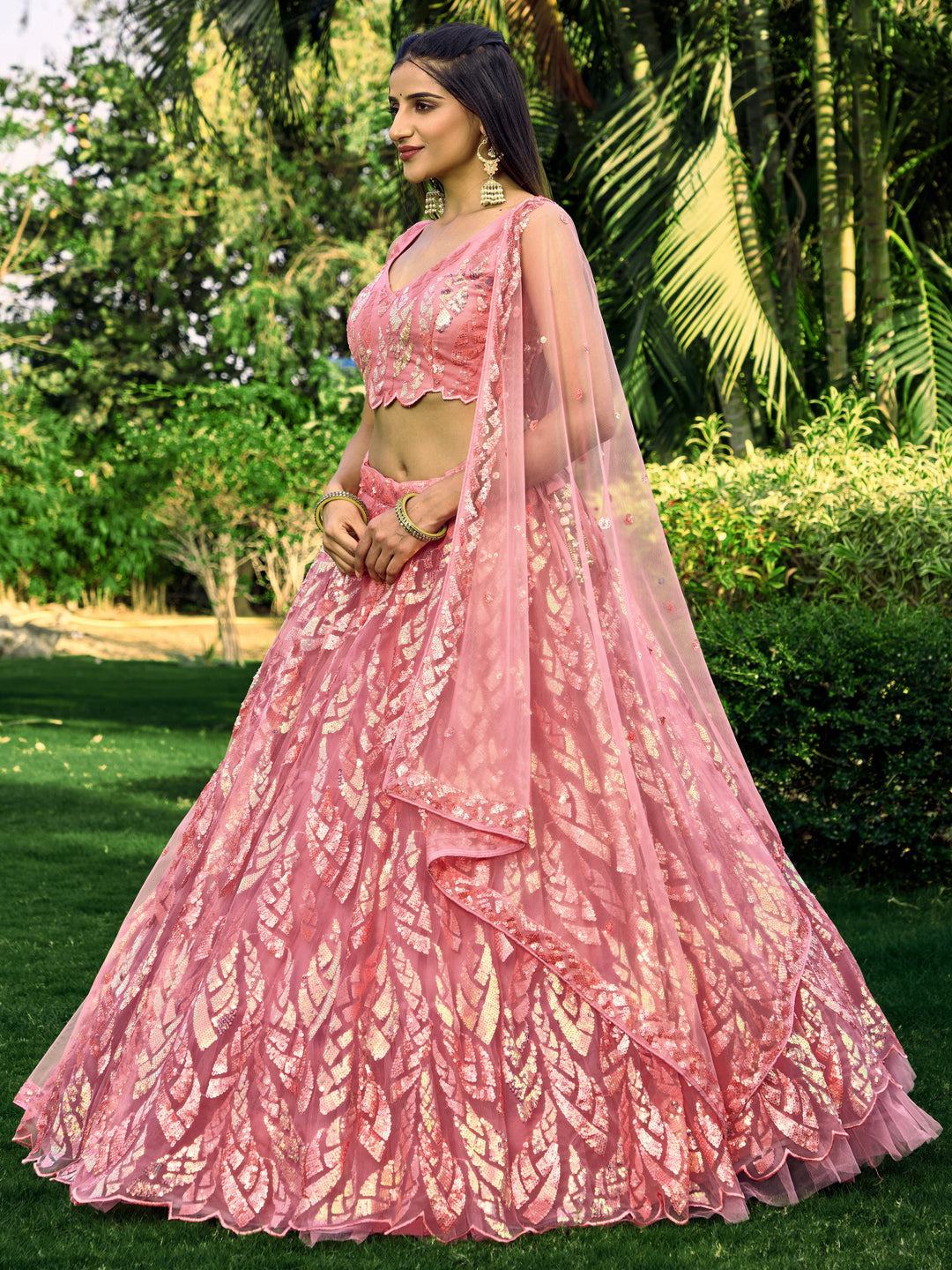 Soft Net Lehenga Choli | Designer Thread & Sequins Embroidery for a Stylish Look