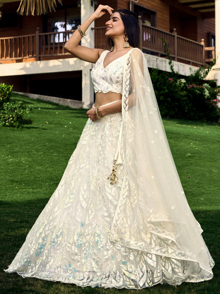 Soft Net Lehenga Choli | Designer Thread & Sequins Embroidery for a Stylish Look