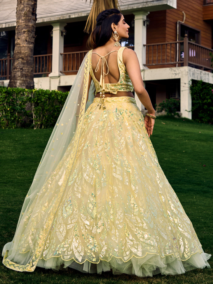 Soft Net Lehenga Choli | Designer Thread & Sequins Embroidery for a Stylish Look