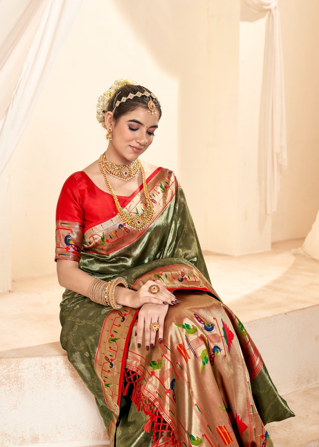 Tissue-Silk Saree with Jari Weaving | Designer Wedding & Festive Wear