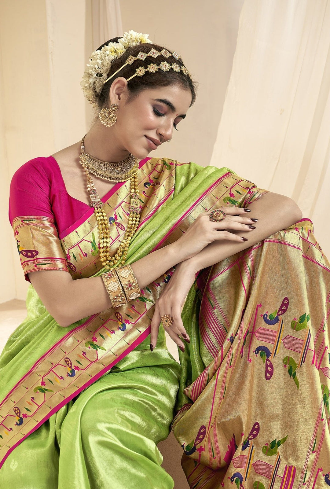 Tissue-Silk Saree with Jari Weaving | Designer Wedding & Festive Wear