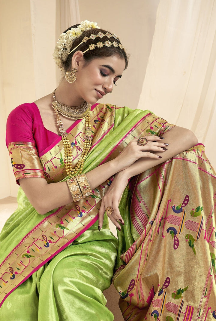 Tissue-Silk Saree with Jari Weaving | Designer Wedding & Festive Wear