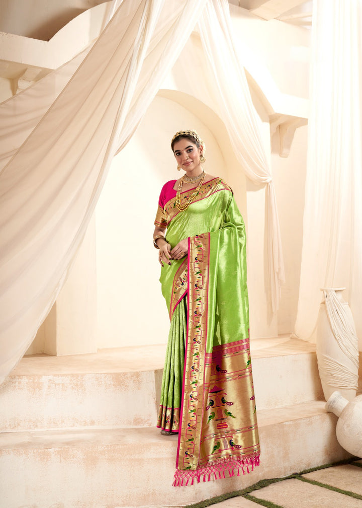 Tissue-Silk Saree with Jari Weaving | Designer Wedding & Festive Wear