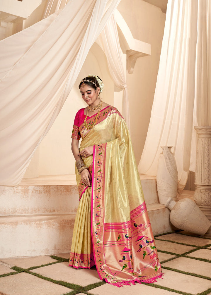 Tissue-Silk Saree with Jari Weaving | Designer Wedding & Festive Wear