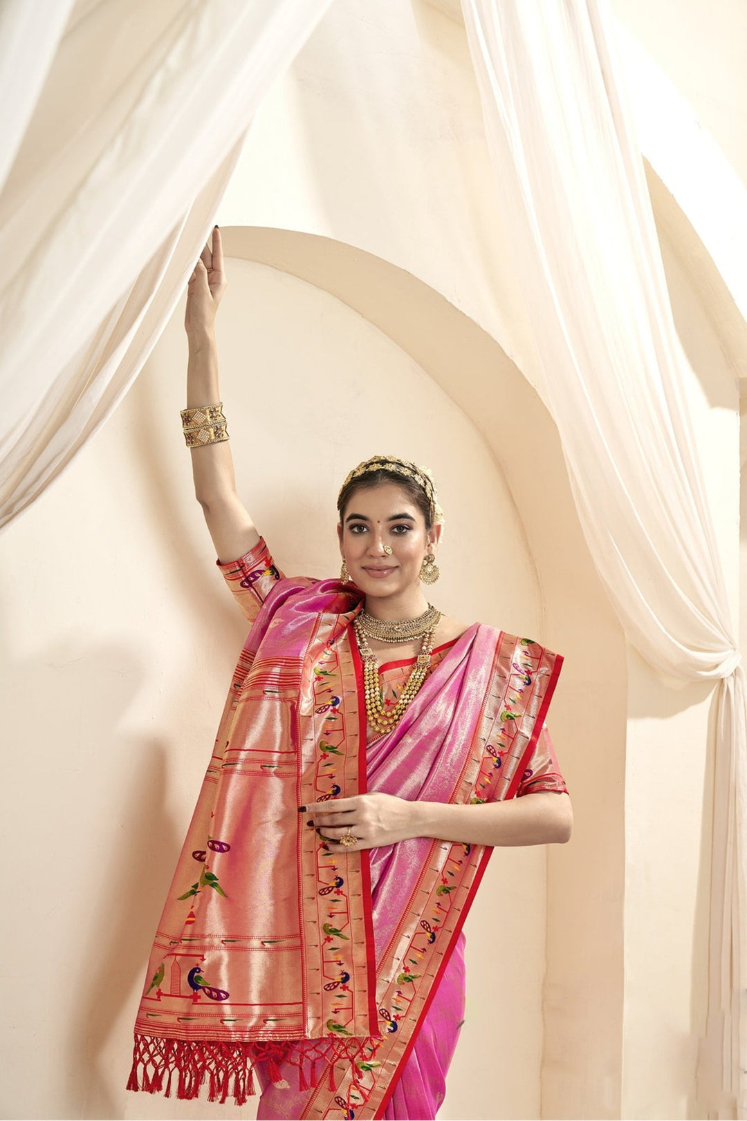 Tissue-Silk Saree with Jari Weaving | Designer Wedding & Festive Wear