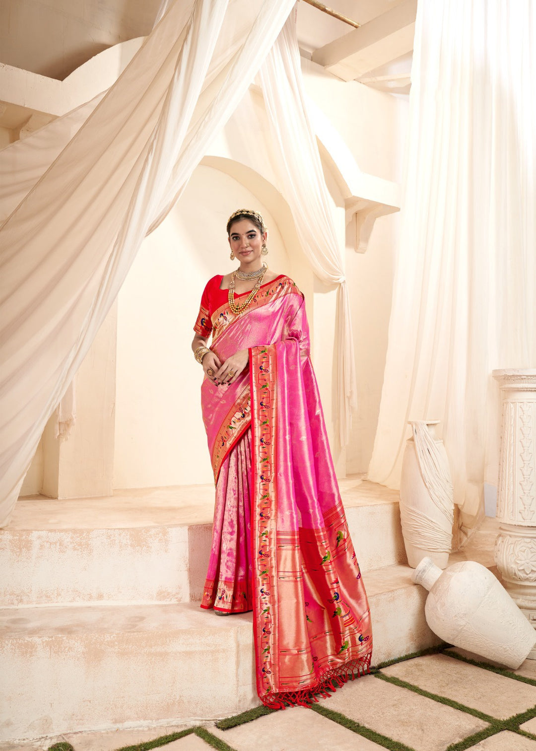 Tissue-Silk Saree with Jari Weaving | Designer Wedding & Festive Wear