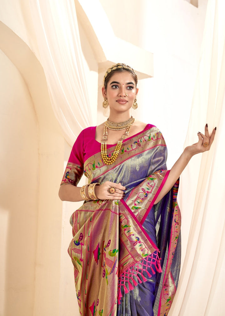 Tissue-Silk Saree with Jari Weaving | Designer Wedding & Festive Wear