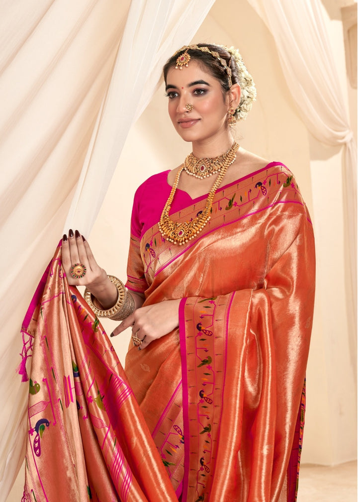 Tissue-Silk Saree with Jari Weaving | Designer Wedding & Festive Wear