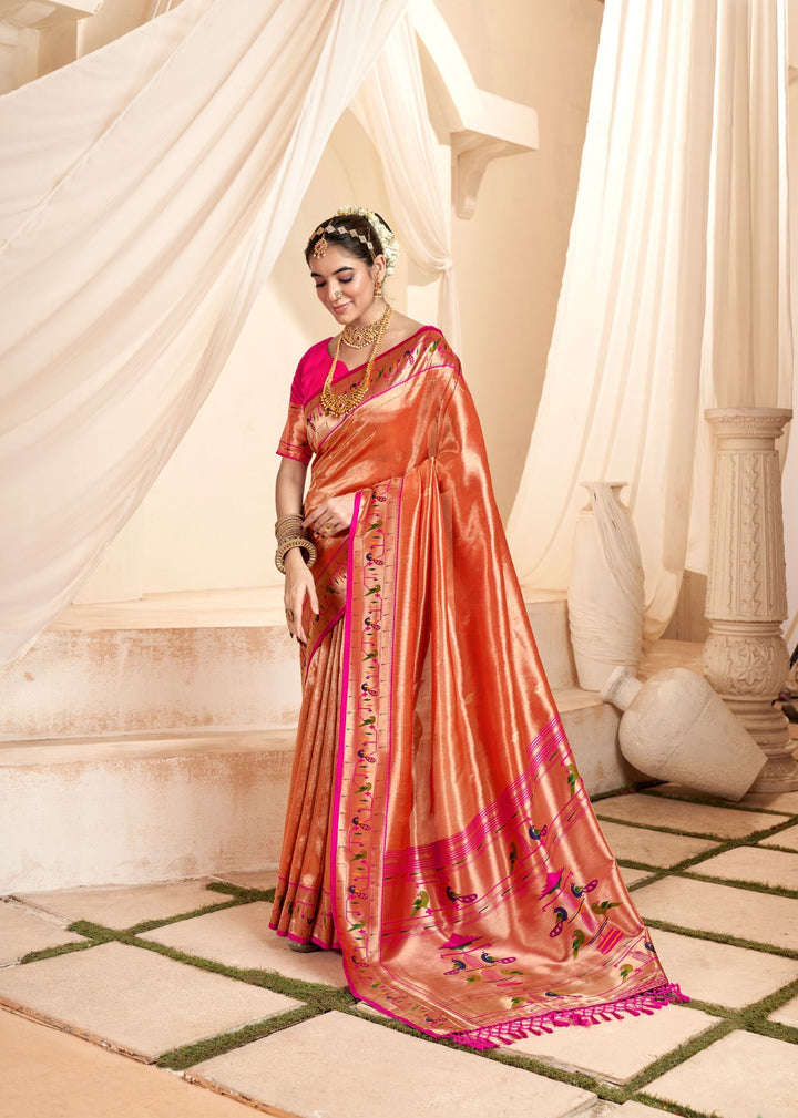 Tissue-Silk Saree with Jari Weaving | Designer Wedding & Festive Wear