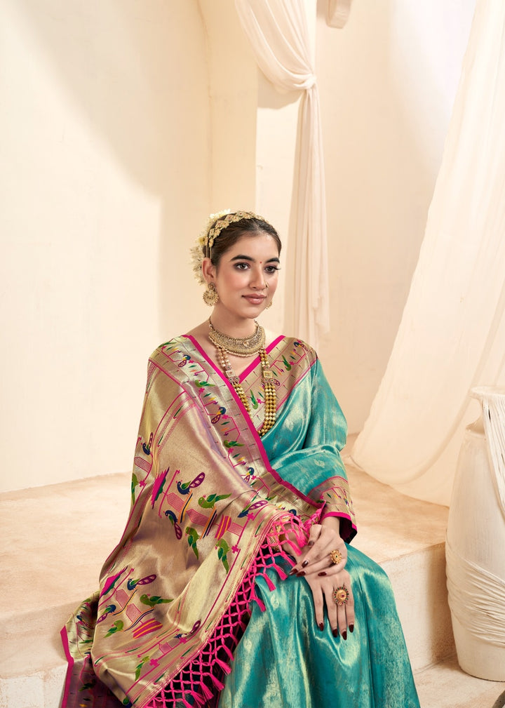 Tissue-Silk Saree with Jari Weaving | Designer Wedding & Festive Wear