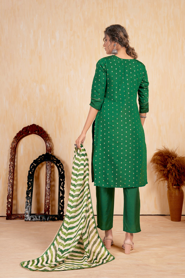 Elegant Roman Silk Readymade Suit | Designer Embroidery & Printed Dupatta