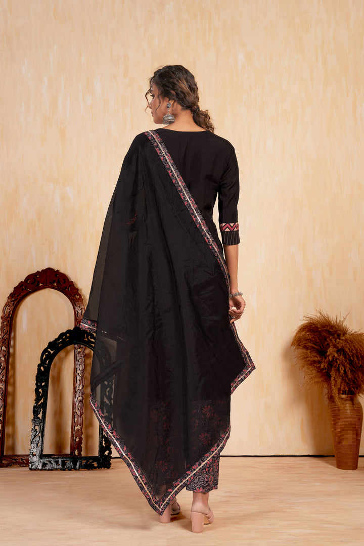 Stunning Readymade Suit | Designer Embroidery with Printed Dupatta