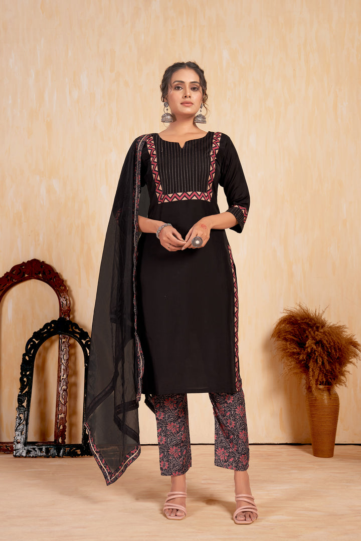 Stunning Readymade Suit | Designer Embroidery with Printed Dupatta