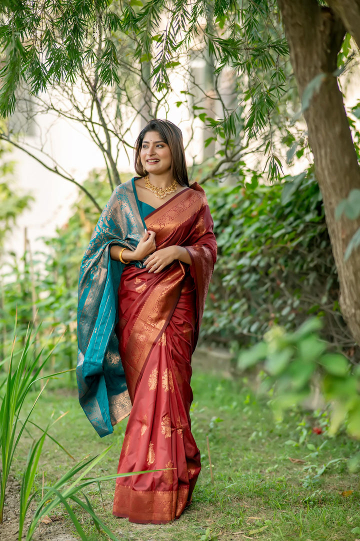 Designer Tussar Silk Saree with Woven Jari | Perfect for Weddings & Festivals