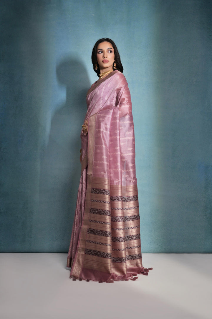 Tusser Silk Saree | Woven Ikkat Patola Designer for Weddings & Festive Events