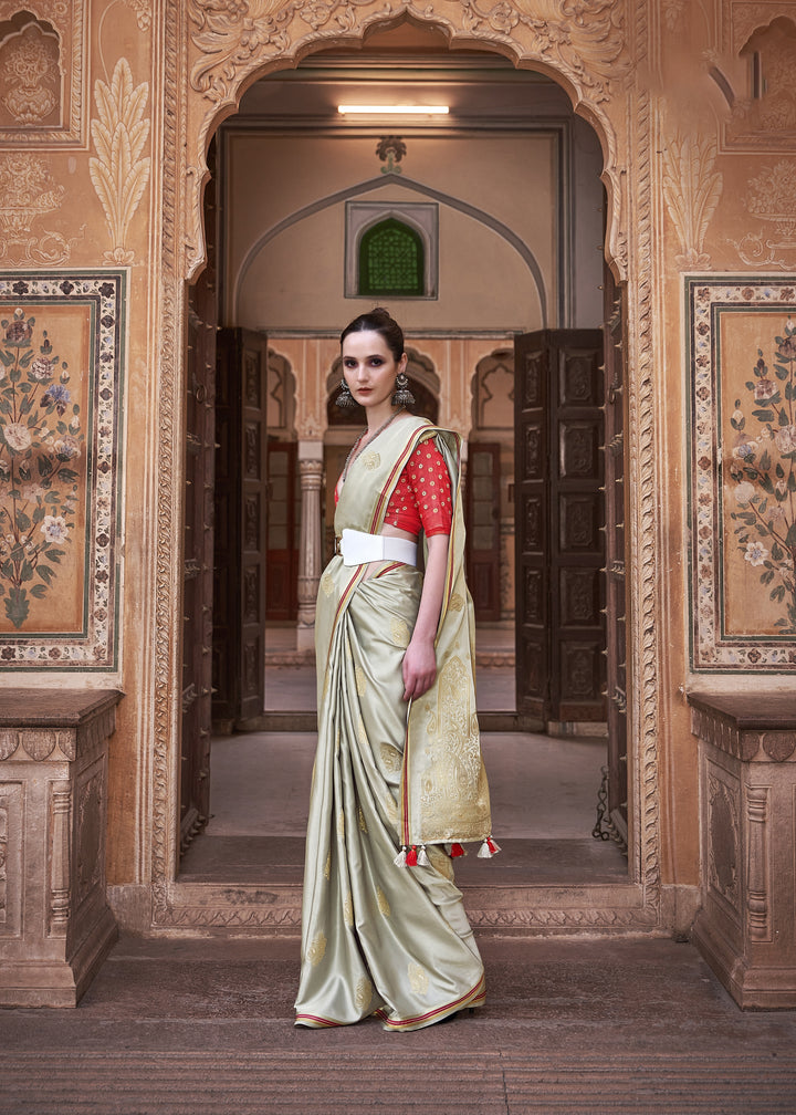 Satin-Silk Wedding Saree | Designer Weaving Jari for Special Events