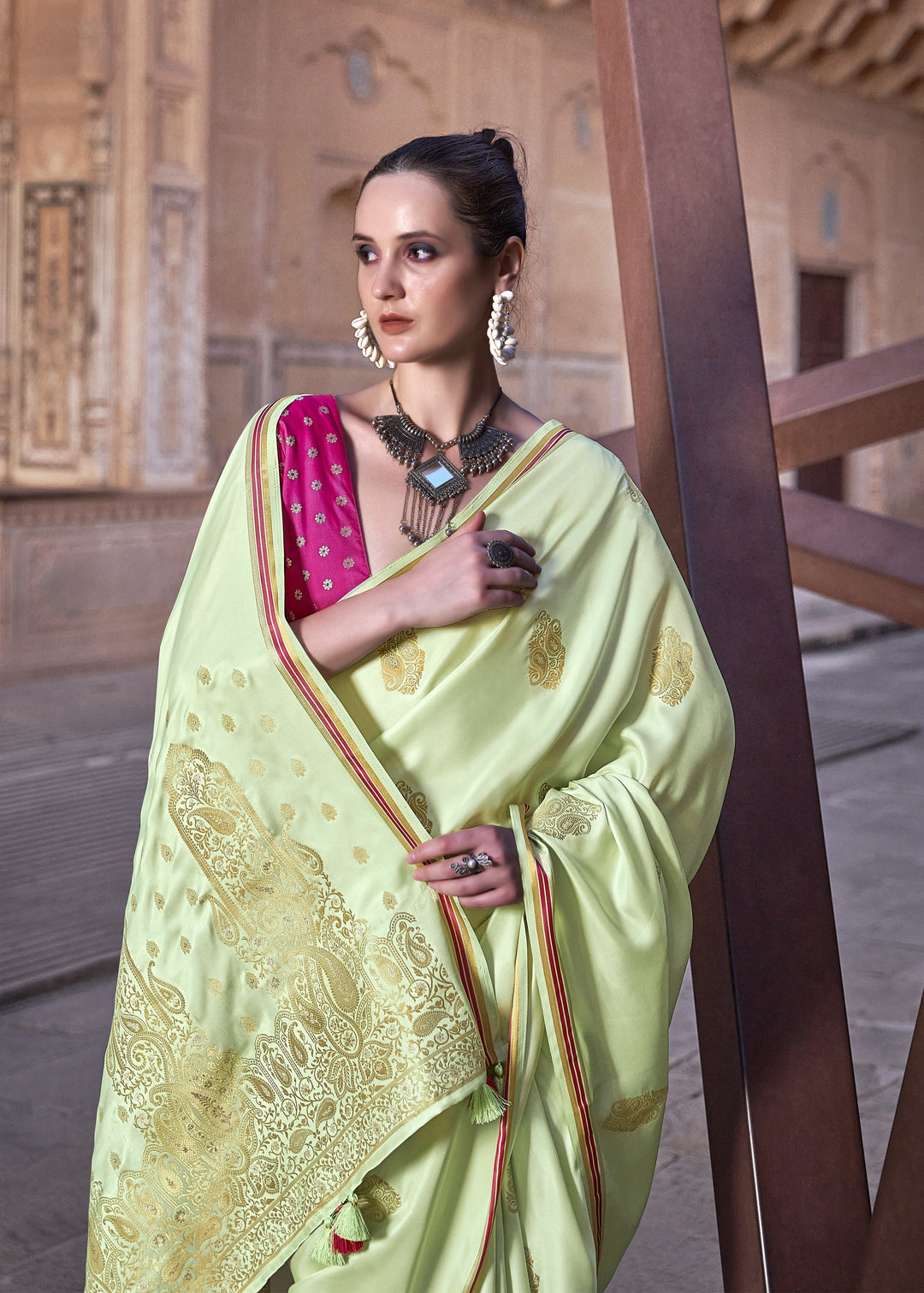 Satin-Silk Wedding Saree | Designer Weaving Jari for Special Events