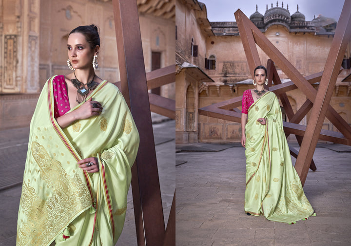 Satin-Silk Wedding Saree | Designer Weaving Jari for Special Events