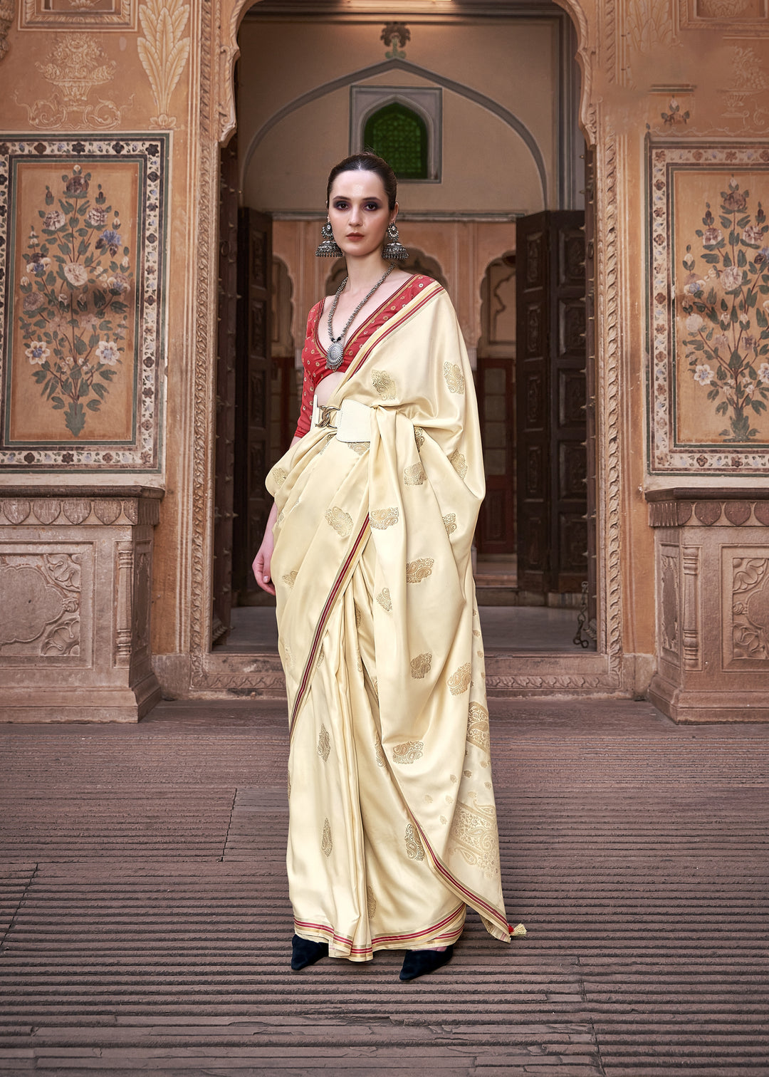 Satin-Silk Wedding Saree | Designer Weaving Jari for Special Events