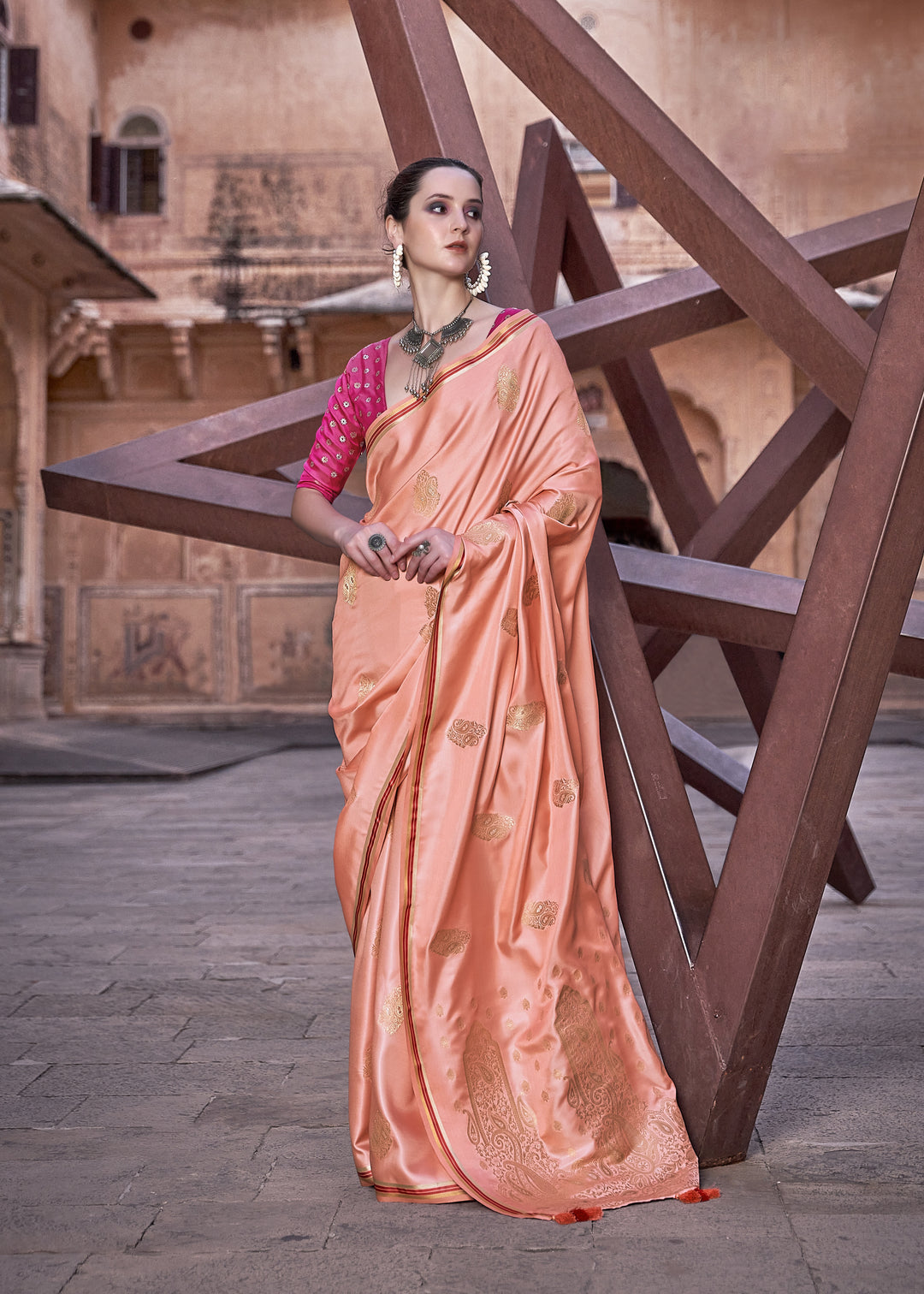 Satin-Silk Wedding Saree | Designer Weaving Jari for Special Events